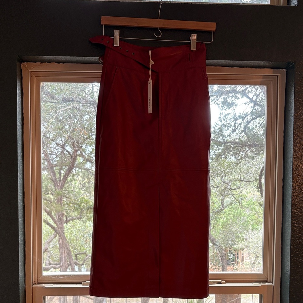 Crescent Bold Red Pencil Skirt